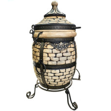 Piec ceramiczny-grill-Tandoor 5w1 "Cegła". Odpowiedni dla grup do 8 osób.Waga: 113 kg. Objętość: 89 dm3 (89 litrów). Piec ceramiczny-grill-Tandoor 5w1 "Cegła". Odpowiedni dla grup do 8 osób.Waga: 113 kg. Objętość: 89 dm3 (89 litrów).