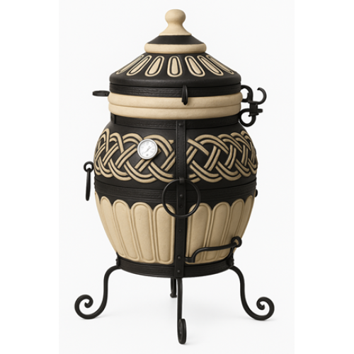 Tandoor to piec szamotowy na świeżym powietrzu.Uniwersalny piekarnik grillowy do gotowania kebabów, mięs, warzyw i nie tylko. Model "Tor duży" _waga: 140 kg. Objętość: 100 dm3 (100 litrów).
