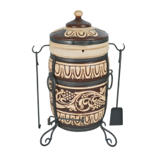 Piec ceramiczny grill Tandoor 5w1 "Muscat". Odpowiedni dla grup: do 5 osób.Pojemność: 100 kg. Pojemność: 75 dm3 (75 litrów). Piec ceramiczny grill Tandoor 5w1 "Muscat". Odpowiedni dla grup: do 5 osób.Pojemność: 100 kg. Pojemność: 75 dm3 (75 litrów).