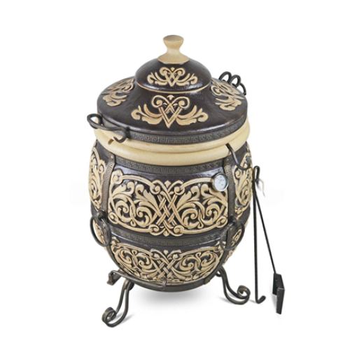 Tandoor to piec szamotowy na świeżym powietrzu.Uniwersalny piekarnik grillowy do gotowania kebabów, mięs, warzyw i nie tylko. Model "Atlant semi-industrial".Waga: 180 kg. Objętość: 180 dm3 (180 litrów). Tandoor to piec szamotowy na świeżym powietrzu.Uniwersalny piekarnik grillowy do gotowania kebabów, mięs, warzyw i nie tylko. Model "Atlant semi-industrial".Waga: 180 kg. Objętość: 180 dm3 (180 litrów).